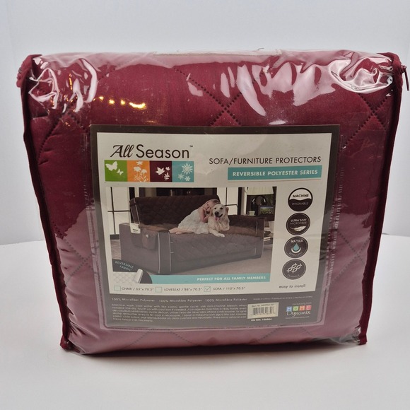 Reversible Sofa Protector Cranberry 110x70.5 All Season Furniture Cover Pets New - Picture 1 of 5